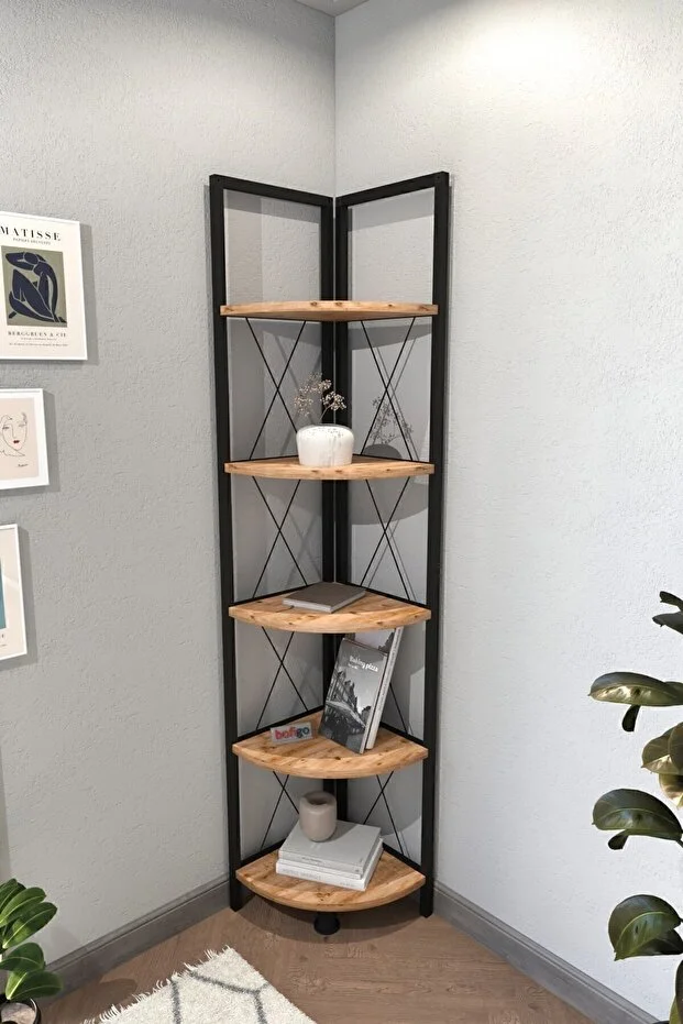 WoodEdge Köşe Raf Ünitesi – Çam